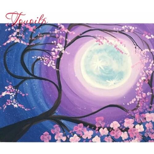 Autocollant mural 5D bricolage | Kit de peinture, diamant, paysage de maison, croix, autocollant mural, perçage complet, broderi