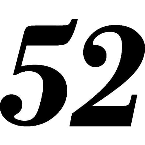 Personality Number 52 High-quality Car Sticker Graphica Decal Auto Accessories Vinyl,12cm*9cm