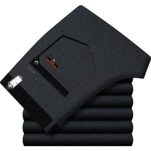 TANG 2019 Office Trouser Men Formal Dress Pants Business Trousers for Men Big Size Men Suit Pants Classic Straight Summer