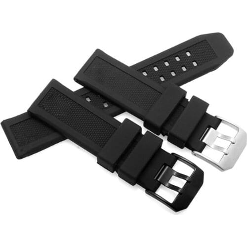 Soft Rubber Watchband Black/White 23mm Waterproof Silicone Strap Fits For Luminox Watch Band Accessories Mens