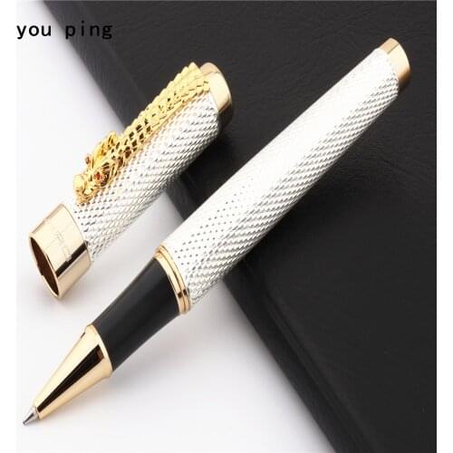Luxury high quality Jinhao1200 White pearl Dragon Color Business office Nib Medium Rollerball Pen New