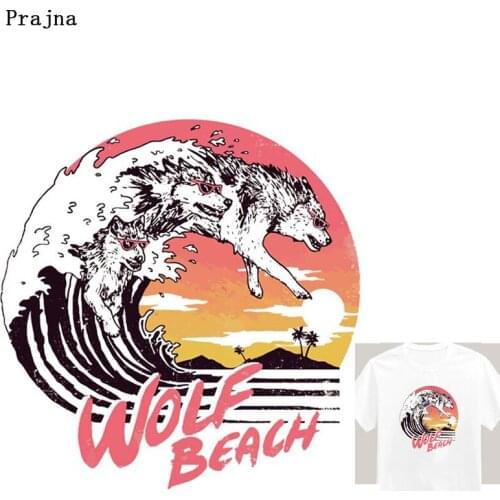 DIY Iron-On Transfers Heat Transfers PVC Patch For Clothes Wolf Thermal Transfer Hot Vinyl Ironing Stickers Apparel Accessory