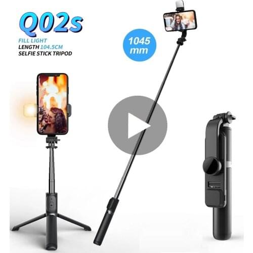 Selfie Stick With Tripod For iPhone Android Mobile Phone Stand Holder Pole Smartphone Bluetooth Monopod LED Light Rod Telescopic