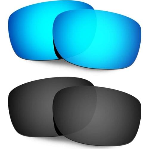 Hkuco Replacement Polarized Lenses For Straightlink Sunglasses - Blue&Black 2 Pairs