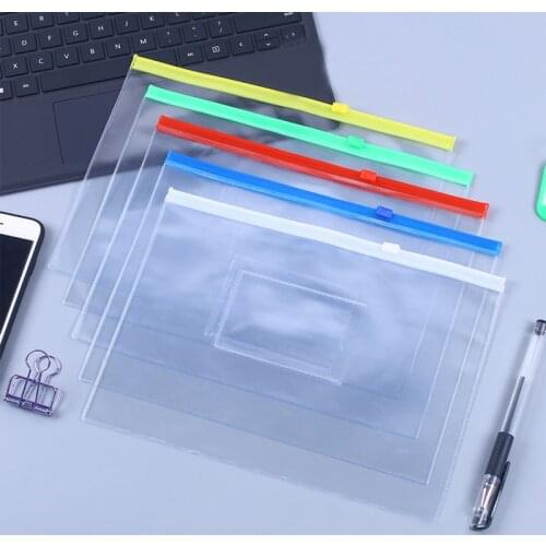 40 pcs Transparent Zipper Document Bag Stationery Storage Waterproof Zipper File Organizer Folders Pvc Bag