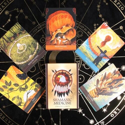 Shamanic Medicine Oracle 50 Cards Tarot With Guidebook Card Game Board Beautiful Cards Tarot Divination Moonology Lenormand
