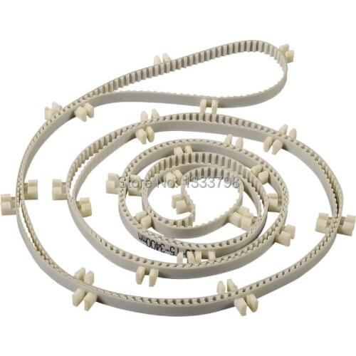 High quality cheap price 10mm widht 3500mm length T5(5mm pitch) white color timing belt with fin special customized design