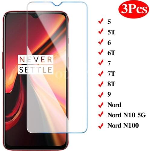 3Pcs Tempered Glass For Oneplus Nord N10 5G N100 Anti Scratch Screen Protector For Oneplus 9 8T 7T 7 6T 6 5T Front Glass Film HD