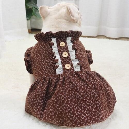 Winter Dog Dress French Bulldog Clothes Poodle Bichon Frise Pug Clothing Welsh Corgi Dog Costume Pet Dresses Outfit Dropship