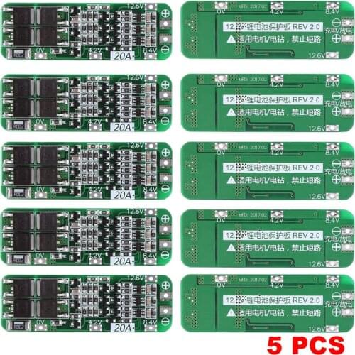 1/5PC 3S 20A Li-ion Lithium Battery 18650 Charger battery Protection Board PCB BMS 12.6V Cell Charging Protecting Module diy kit