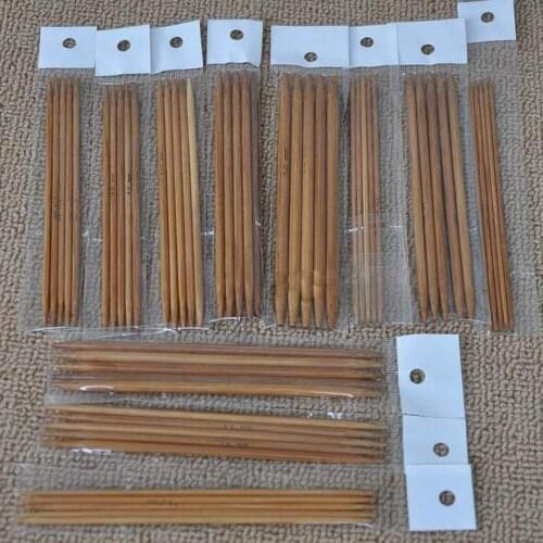 11 Sizes/Set 13cm Double Pointed Carbonized Bamboo Dark Patina Needles Knitting Knit Kit Domestic
