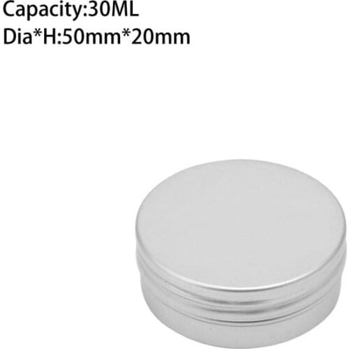 15ml Aluminium Empty Cosmetic Pot Jar Tin Container Silver Screw Lid Box