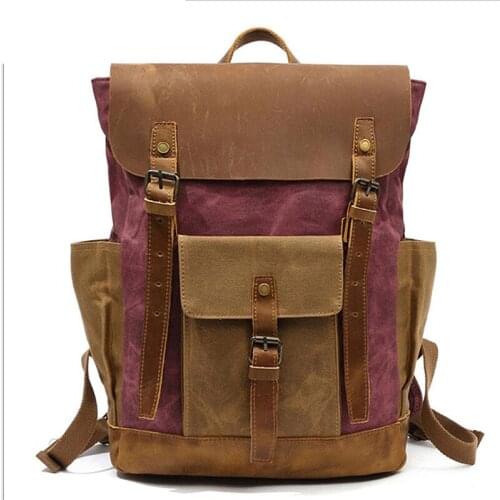 2021 Trendy Waterproof Canvas Bag Travel Backpack Large Capacity Backpack Nostalgic Style Practical Wear-resistant Backpack Men