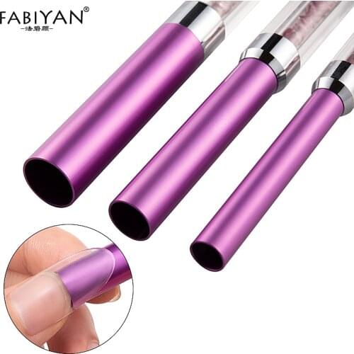 3Pcs/Set Nail Art C Curve Rhinestone Metal Handle Bar UV Acrylic 2 Way Tips Shaping Rod Stick Tube Manicure Tool Different Size