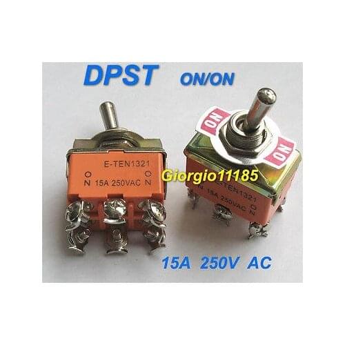 5pcs DPST ON/ON Industrial Toggle Switches 1321 Double pole single throw