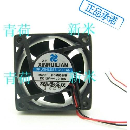 USED XFAN XINRUILIAN RDM6025B 12V 0.10A 6CM 6025 2lines cooling fan