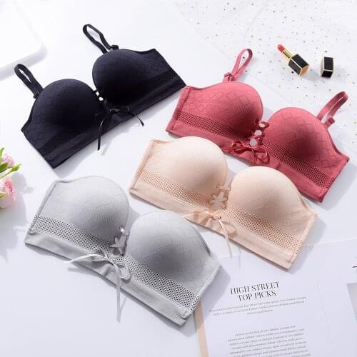 Womens Push Up Bras Strapless Brassiere Wireless Sexy Bralette Bandage Lingerie Female Underwear Tops A B C Cup
