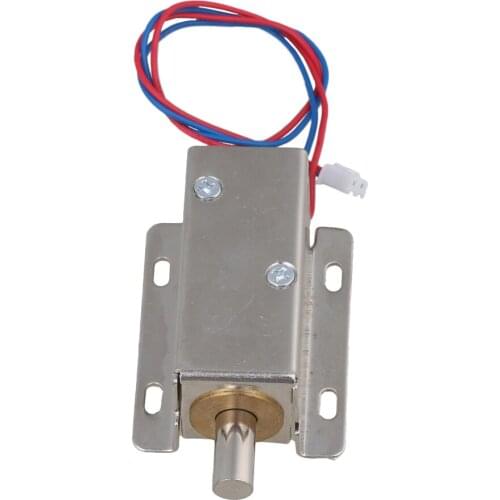 BQLZR DC12V 0.6A 10mm Stroke TFS-A21 Silver Cabinet Door Electric Lock Assembly Solenoid Round Head latch