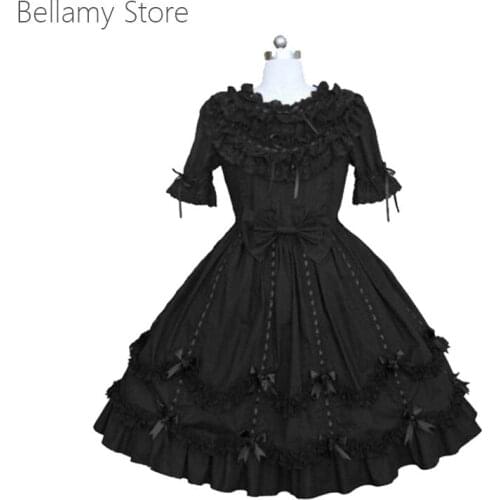 Gothic Lolita classic Black Classic Vintage Black Lace Sweet Dress