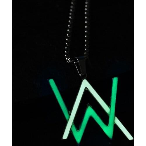 INSCHIC 2021 New Arrival Stranger Things Luminous Walker Mens Chains Streetwear Pendant Necklace Nightclub Hip Hop Letters Boys
