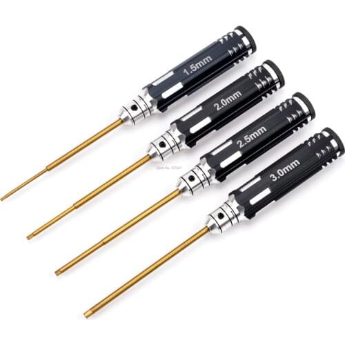 FPV RC Tools Hex Screw Driver 1.5 2.0 2.5 3.0mm Titanium Plating Hardened Wrench Screwdriver For Drone Helicopter toys