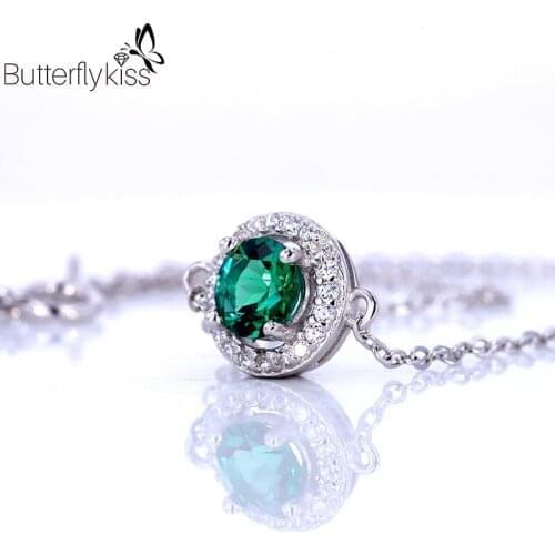 BK Emerald Bracelet 2ct Genuine Silver Bracelets Lab Grown Emerald Like Natural With Moissanite Charm Women Bracelets Customized