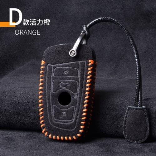 Leather Car Smart Key Fob Case SKin Cover for BMW 3 4 5 Series 320i 530i 550i F20 F21 F30 F31 F25 F01 F02 Car Key Case keychain