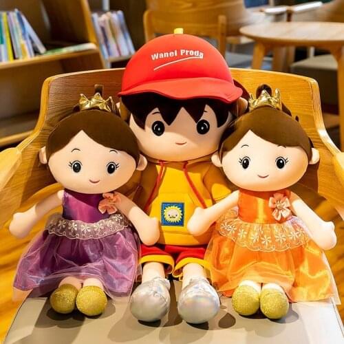 55cm Kids Plush Couple Dolls Baby Gilrs Boys Dolls Stuffed Soft Toys Birthday Festival Gifts for Children