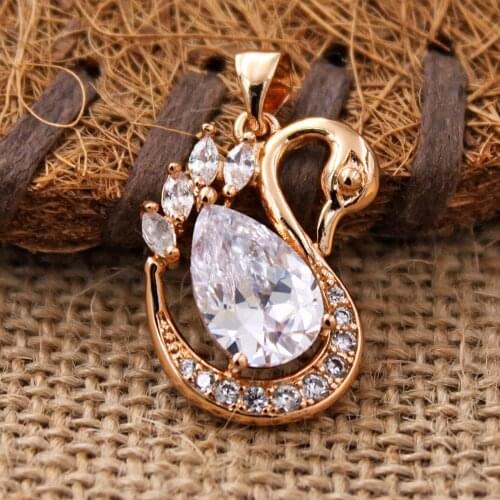 RLOPAY fashion new Bohemian Pendant for Women Gold Filled Gold white zircon hollow heart Pendant Fashion Wedding Jewelry Gift