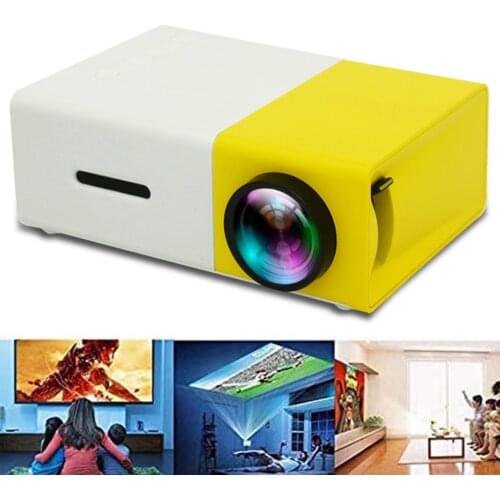 YG300 LED Mini Projector Pixels Supports 1080P USB Audio Portable Home Media Video Player Computer Camera Projecting Device