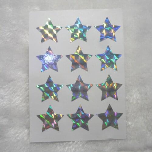 Mini Silver Holographic Star Stickers Envelope seals