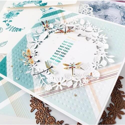 Mmao Crafts Metal Steel Cutting Dies Flower leaf circle wreath Stencil For DIY Scrapbooking Paper/photo Cards Embossing Dies