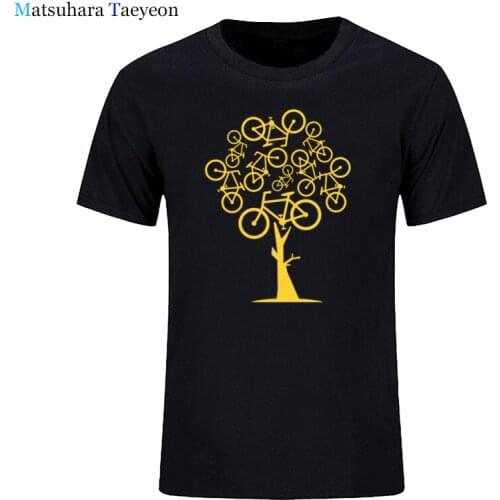 Fashion Artistic Green Bicycle Tree T Shirt For Men T-shirt Plus Size Tee Camiseta Gift Tshirt Cotton Fabric Top mens clothing