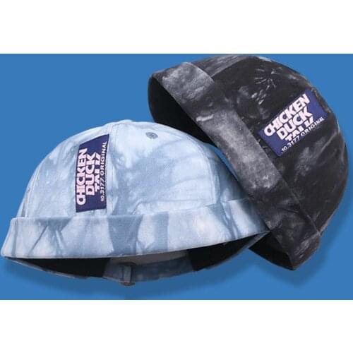 Fashion Men Docker Cap Skullcap Retro Printing Sailor Cap Beanie Hats Men Women Bucket Cap Brimless Hat Skullcap Bonnet Dad Caps