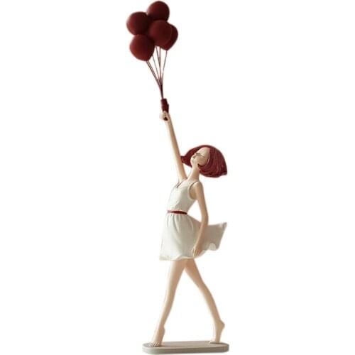 Fashioncreative Balloon Girl Decoration For Home Figure Sculpture Statue Bedroom Desk Ornaments Craft Christmas Gift