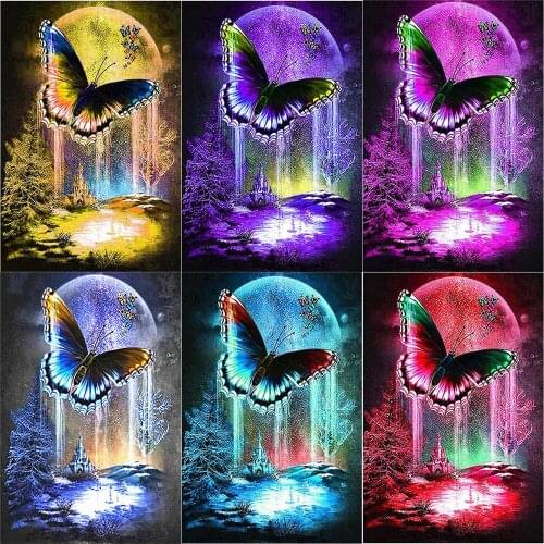 Kexinzu Full 5D Square Round Drill Diamond Painting Kit Cross Stitch Butterfly 5D Mosaic Embroidery Handmade Home Decor Gift