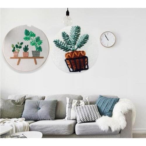 15x15cm Flower Shop Plant Series European embroidery kit simple three-dimensional embroidery Ribbon kit embroidery needlework