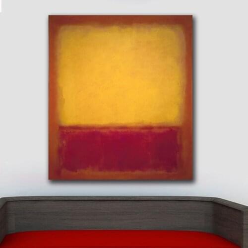 Wall Pictures For Living Room Abstract Mark Rothko Yellow over Purple, 1956 Canvas Art Home Decor Modern Oil Painting