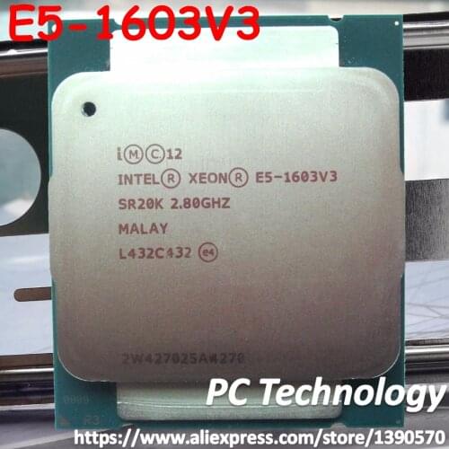 Original Intel Xeon E5-1603V3 CPU 2.8GHZ Quad-Core 10MB 140W E5-1603 V3 E5 1603 V3 LGA2011-3 E5 1603V3 processor free shipping