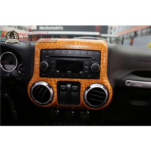 Car control panel Crocodile Python pattern Sticker FOR Jeep Wrangler leather control panels auto interior styling modifications