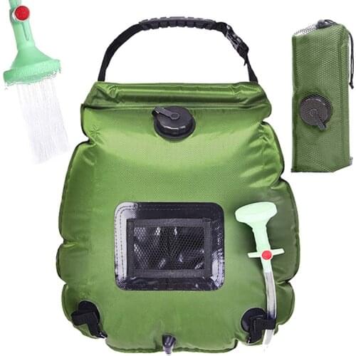 Portable Outdoor Solar Shower Bag Removable Water Bag with Shower Head For Camping Hiking Climbing ASD88