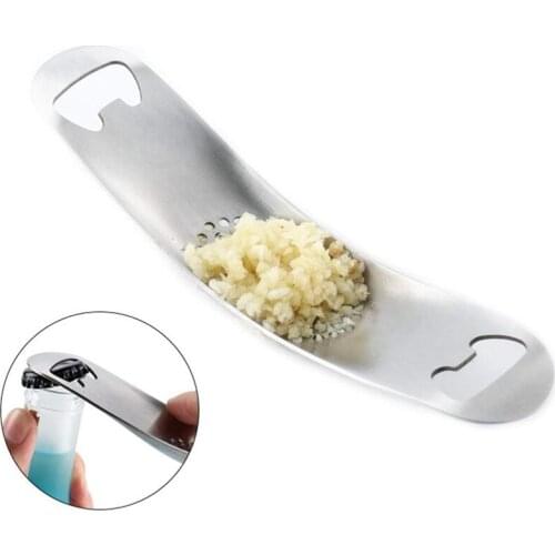 Stainless Steel Garlic Press Beer Opener Manual Crusher Kitchen Hand Press Garlic Chopper Cooking Gadgets Kitchen Accessories 35