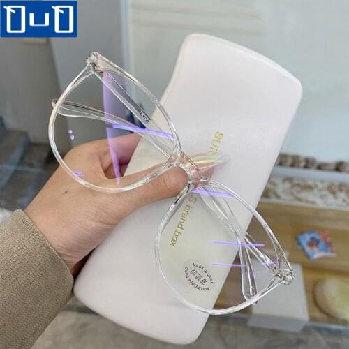 Transparent Computer Glasses Frame Women Men Anti Blue Light Round Eyewear Blocking Glasses Fashion Oversize Eyeglasses Frame