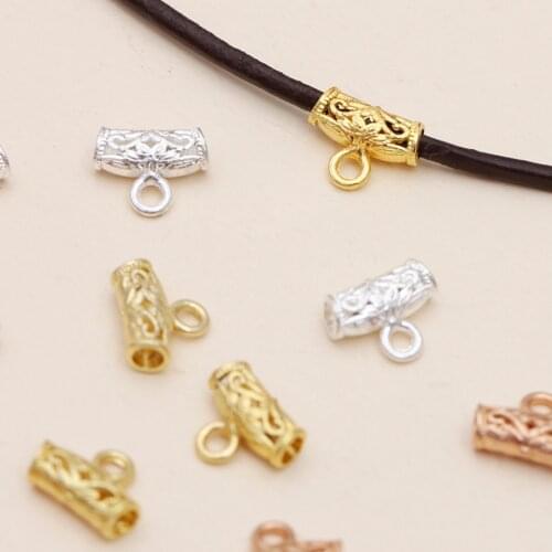 REGELIN 100pcs kc gold/silver/gold10 * 8mm hollow ring Spacers Beads for Necklace Bracelet DIY Jewelry Making findings