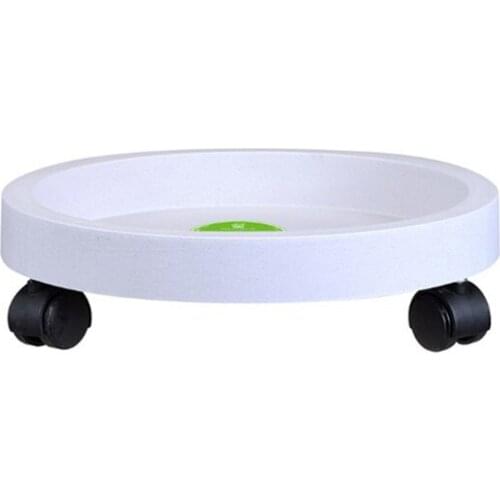 Removable Flower Pot Tray Universal Wheels Round Plastic Tray Flower Pot Rack Plant Stand