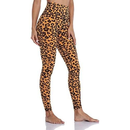 Sports Leggings Women Quick-drying Leopard Print Stretch Yoga Leggings Fitness Running Gym Sports Full Length Active Pants E1