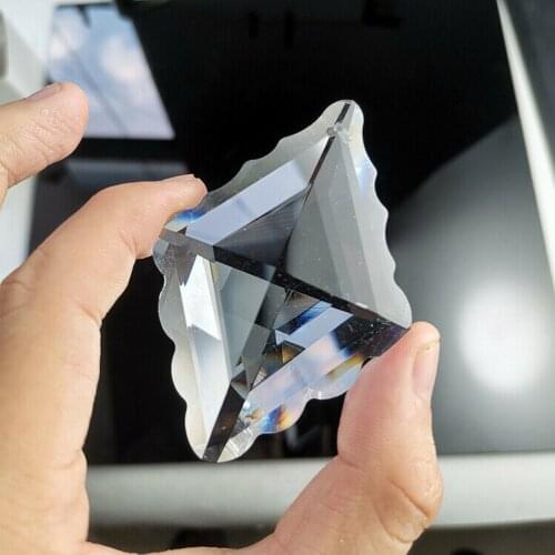 75 MM Rhombus Crystal Multi-faceted Prism Chandelier Pendant Decorative Suncatcher Chandelier Curtain Decorative Board Accessory