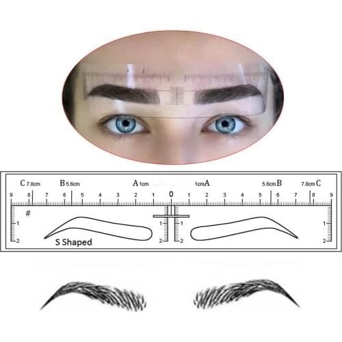 10 pieces Microblading Eyebrow Stencils Stickers Permanent Makeup Supplies Disposable Eyebrow Mold Template Drawing Guide