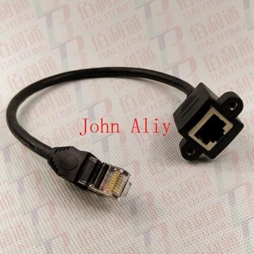 New Cat5 RJ45 Male to Female Ethernet LAN Network Extension Cable With Screw Panel Mount 60cm