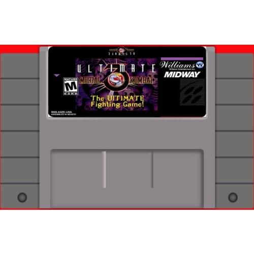 Ultimate Mortal Kombat 3 16 bit Big Gray Game Card For USA NTSC Game Player